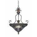 Crystal Glass 3-light Bronze-finish Pendant