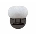 Atomique Frosted White Glass Gun Metal Wall Sconce