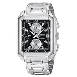 Seiko Men's Premier Stainless Steel Black Dial Chronograph Watch