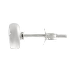 Sterling Silver Round-cut White Created Opal Stud Earrings