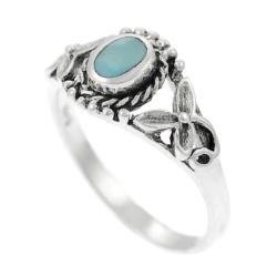 Sterling Silver Oval-cut Turquoise Ring