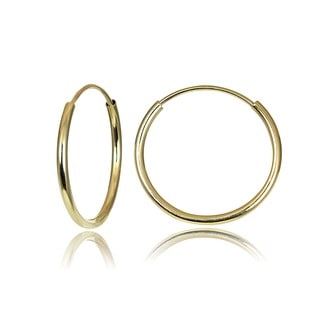 Mondevio 10k Gold 13mm Endless Hoop Earrings