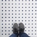 SomerTile 12.5x12.5-in Spiral 1x2-in White/Cobalt Porcelain Mosaic Tile (Pack of 10)
