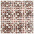 SomerTile 12x12-in Reflections Mini 5/8-in Bordeaux Glass/Stone Mosaic Tile (Pack of 10)