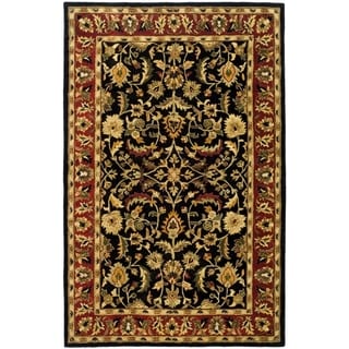 Buy  Handmade Heritage Heirloom Black/ Red Wool Rug (9'6 x 13'6)