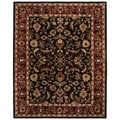 Handmade Heritage Heirloom Black/ Red Wool Rug (7'6 x 9'6)
