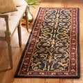Handmade Heritage Heirloom Black/ Red Wool Rug (3' x 5')