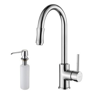 Kraus Chrome Pull-out Sprayer Kitchen Faucet and Soap Dispenser