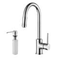 Kraus Chrome Pull-out Sprayer Kitchen Faucet and Soap Dispenser
