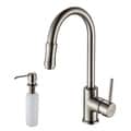 Kraus Satin Nickel Pull-out Sprayer Kitchen Faucet and Soap Dispenser
