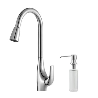 Kraus Chrome Pull-out Sprayer Kitchen Faucet and Soap Dispenser