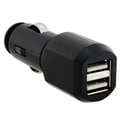 Eforcity Black 2-port USB Car Charger w/ LED Light
