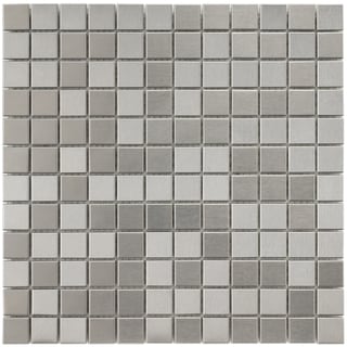 SomerTile 11-7/8x11-7/8-in Chromium Stainless 1-in Steel/Porcelain Mosaic Tile (Pack of 10)