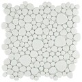 SomerTile 11x11-in Quarry White Gloss Porcelain Mosaic Tile (Pack of 10)