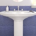 SomerTile 12.25x12-in Penny 3/4-in Cobalt Blue Porcelain Mosaic Tile (Pack of 10)