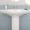 SomerTile 12.25x12-in Penny 3/4-in Lite Blue Porcelain Mosaic Tile (Pack of 10)