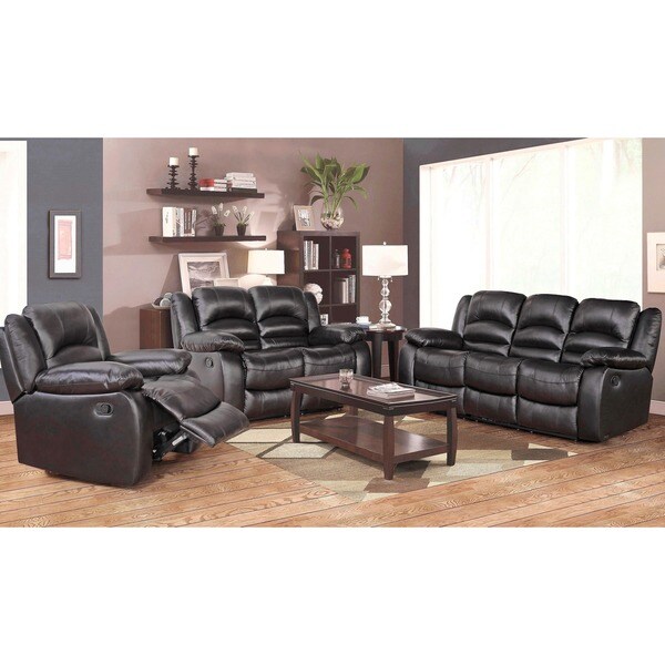 Abbyson Living Brownstone Premium Top Grain Leather Reclining Sofa