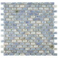 SomerTile 11.75x11.75-in Samoan Subway 0.5x1-in Neptune Blue Porcelain Tile (Pack of 10)