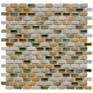 (^_-) SomerTile 11.75x11.75-in Samoan Subway 0.5x1-in Springfield Porcelain Tile (Pack of 10)