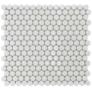 For sale SomerTile 12.25x12-in Penny 3/4-in White Porcelain Mosaic Tile (Pack of 10)