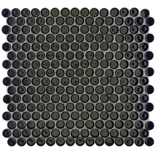 Buy Cheap SomerTile 12.25x12-in Penny 3/4-in Black Porcelain Mosaic Tile (Pack of 10)