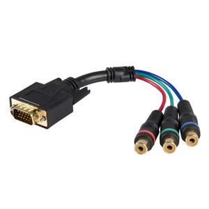 StarTech.com 6in HD15 to Component RCA Breakout Cable Adapter - M/F