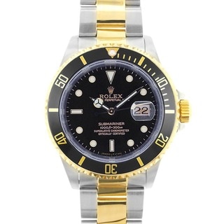 Pre-owned Rolex Submariner Men's Black Two-tone Date Watch
