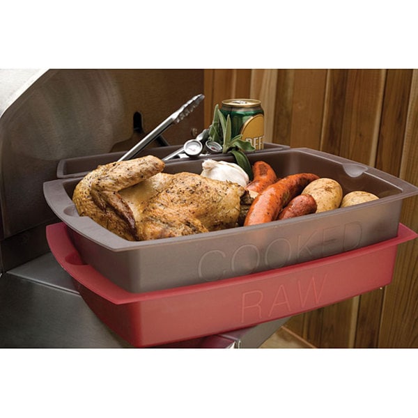 Grilling Meat Containers Storage Bins BBQ Caddy Outdoor Cooking Picnic