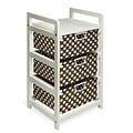 Brown Dot Three Drawer Hamper and Storage Unit