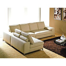 Great Prices Modular Contemporary 3-piece Sectional Cream Sofa