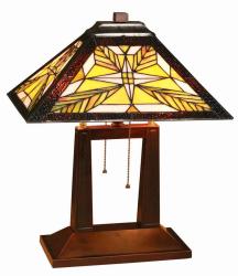 Tiffany-style Mission Bronze Finish Table Lamp