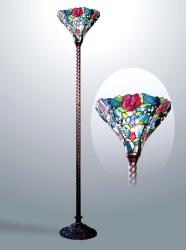 Tiffany-style Bronze Torchiere