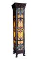 Tiffany-style Victorian Bronze Pedestal Lamp