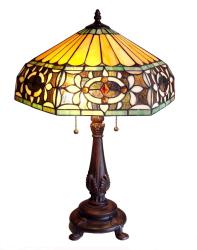 Baroque Tiffany-style 2-light Bronze Finish Table Lamp