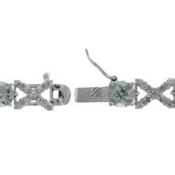 Sterling Silver Green Amethyst and Diamond Accent XOXO Bracelet