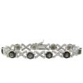 Sterling Silver Smokey Topaz and Diamond Accent XOXO Bracelet