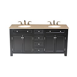 For sale Stufurhome Vesta 72-inch Double-sink Travertine Marble Top Vanity