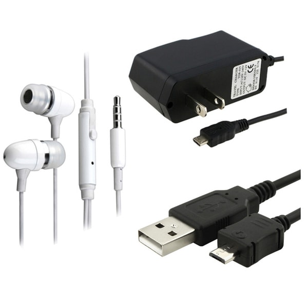 INSTEN White Headset/ Cable/ Travel Charger for Palm Treo Pro 850