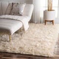 Hand-woven Alexa Flokati Wool Shag Rug (8' x 10')