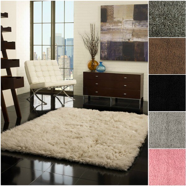 nuLOOM Handwoven Alexa Flokati Wool Shag Rug (8' x 10') Overstock