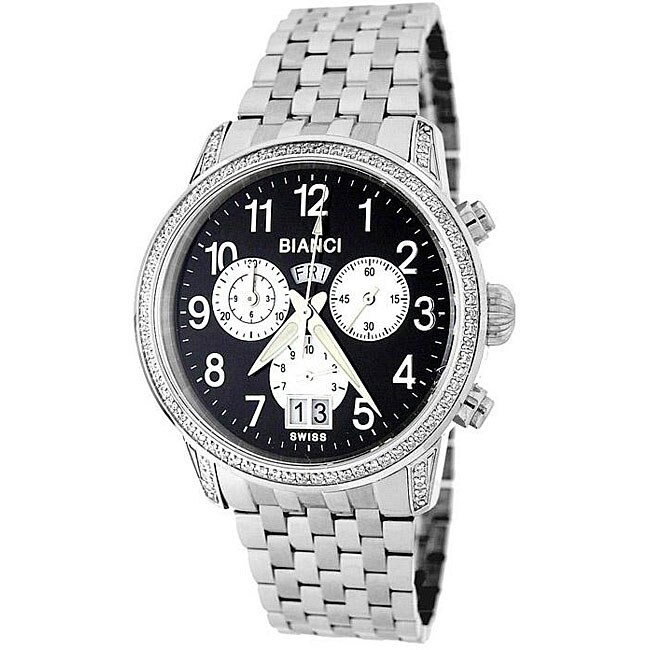 Roberto Bianci Men's Stainless Steel Band Diamond Chronograph Watch