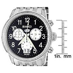 Roberto Bianci Men's Stainless Steel Band Diamond Chronograph Watch