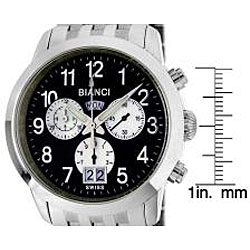 Roberto Bianci Men's 'Eleganza' Chronograph Black Dial Watch 