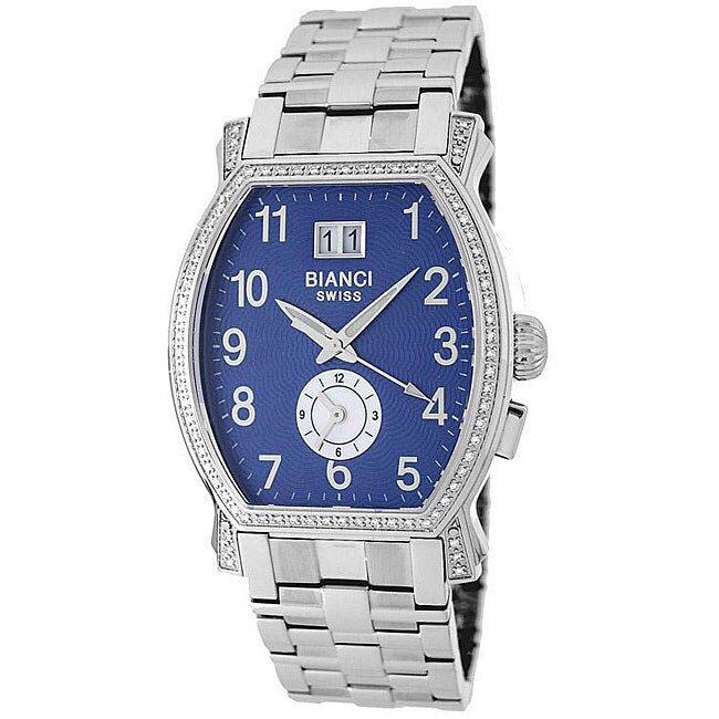Roberto Bianci Men's Silver and Diamond Watch