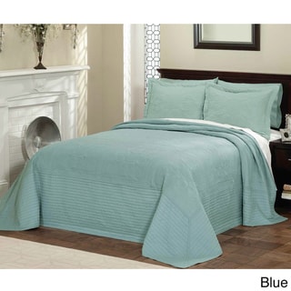 Vibrant Solid-colored Quilted French Tile Polyester Bedspread
