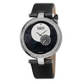 Burgi Women's Diamond Round Black Watch