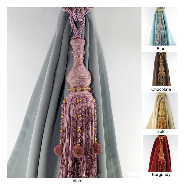 Two Knitted Drapery Tassel Tie Backs Overstock Shopping Great Deals