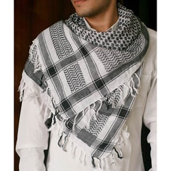 Cotton 'Black Houndstooth' Scarf (India)-Image