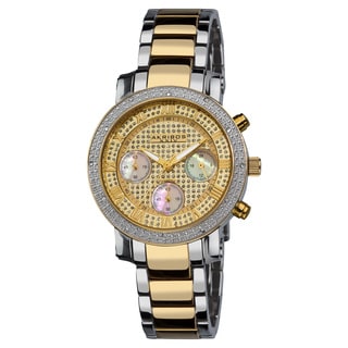 Akribos XXIV Women's Diamond Quartz Chronograph Round Bracelet Watch