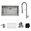 Kraus Stainless Steel Undermount Kitchen Sink, Chrome Faucet/ Dispenser